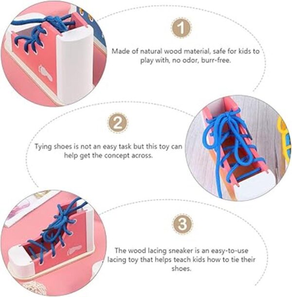 NUOBESTY Aprende a atar zapatos de madera con cordones_3