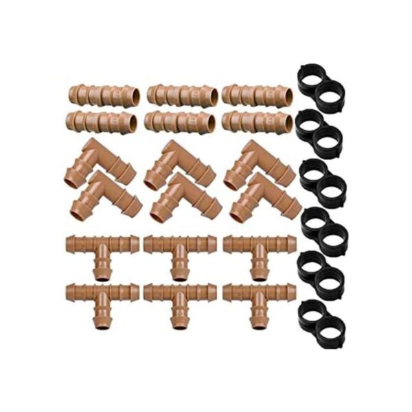 JAYEE Kit de accesorios de riego por goteo 24P para tubos