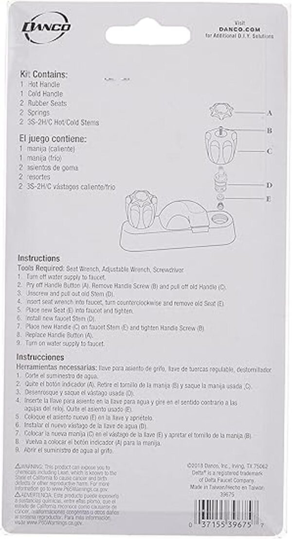 DANCO Kit completo de reconstrucción de grifo para grifos