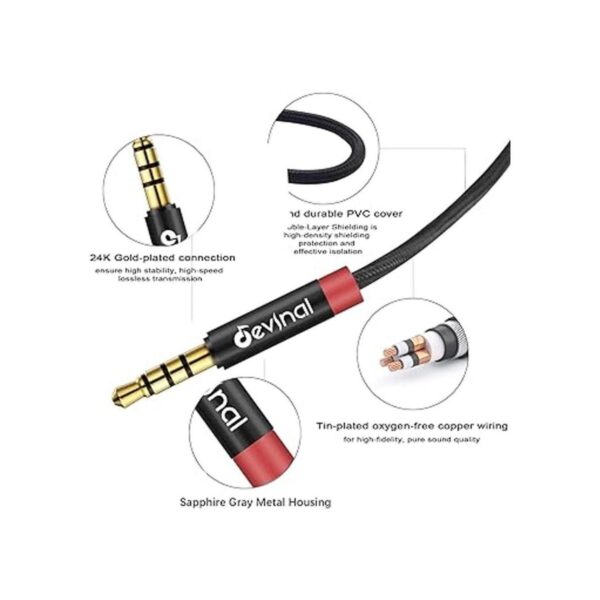 Devinal Cable TRRS de 0.138 in cable auxiliar de 4 polos_3