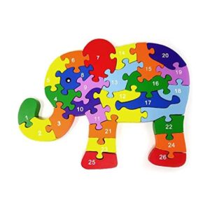 Honbay Puzzle de madera para niños de 3 a 7 años letras_1