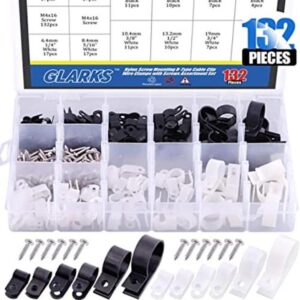 Glarks 132 piezas 6 tamaños 14 1 negro y blanco Nylon_1