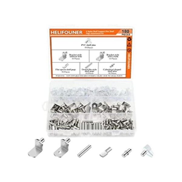 HELIFOUNER Kit de pasadores de estante de 180 piezas 6