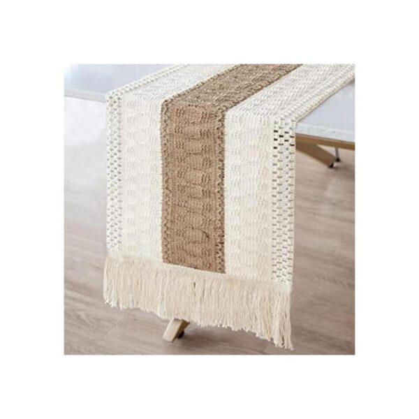 OurWarm Camino de mesa de macramé estilo granja estilo