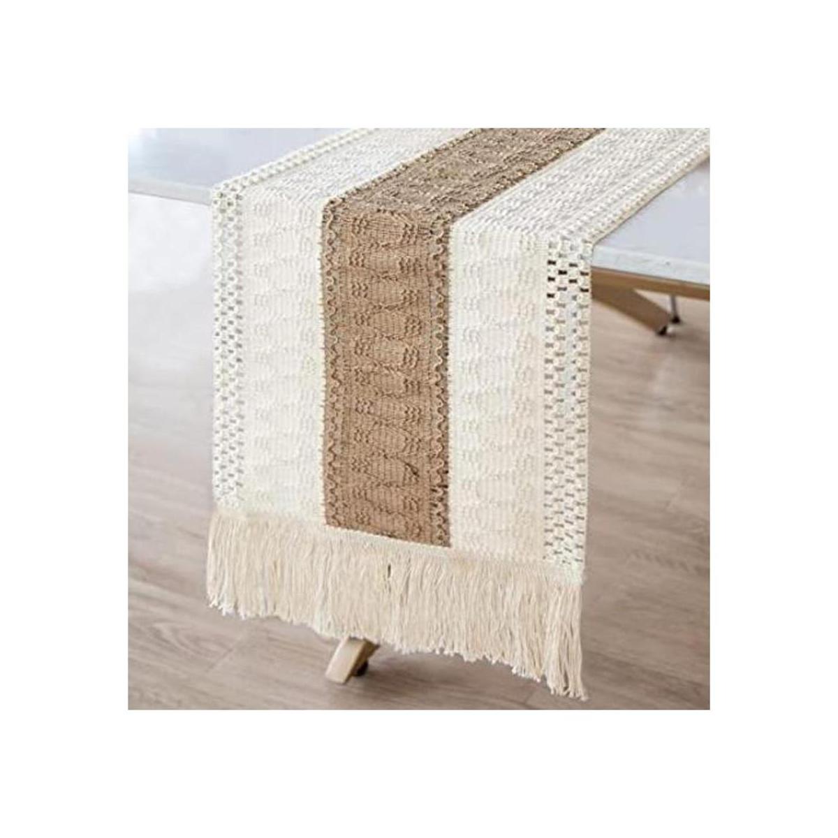 OurWarm Camino de mesa de macramé estilo granja estilo