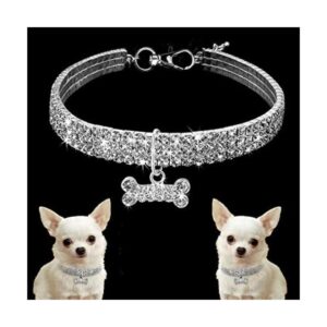 Dogs Kingdom Increíble collar de 3 filas de diamantes de_1