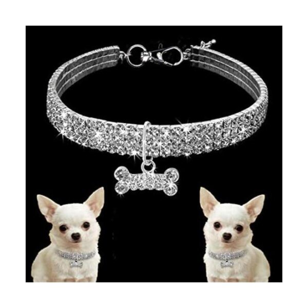 Dogs Kingdom Increíble collar de 3 filas de diamantes de_1
