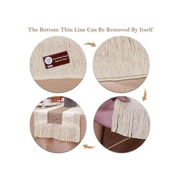 OurWarm Camino de mesa de macramé estilo granja estilo