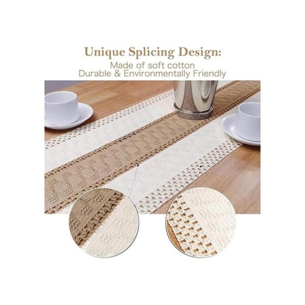OurWarm Camino de mesa de macramé estilo granja estilo
