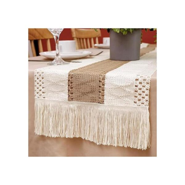 OurWarm Camino de mesa de macramé estilo granja estilo