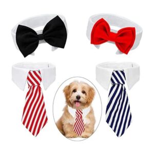4 piezas de corbatín ajustable para mascotas collar