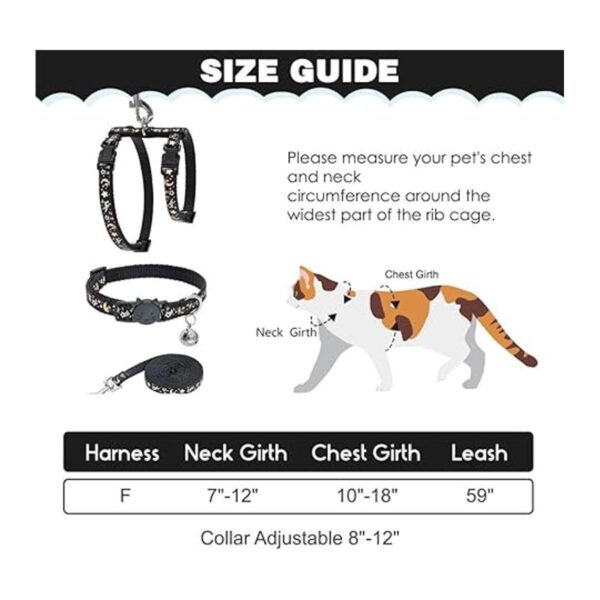 Arnés para gatos con correa y collar Arnés ajustable a_2