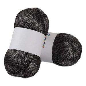 Clisil 764 yardas Negro Metálico Hilo Plata Oro Glitter_1