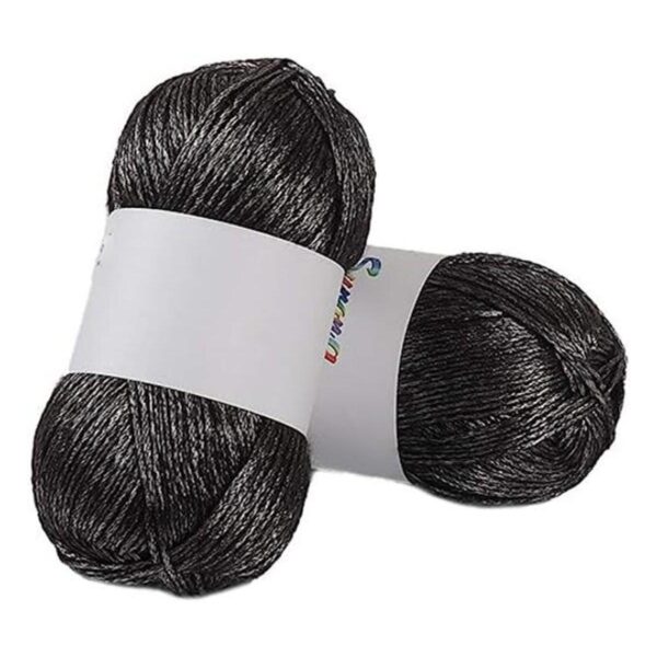 Clisil 764 yardas Negro Metálico Hilo Plata Oro Glitter_1