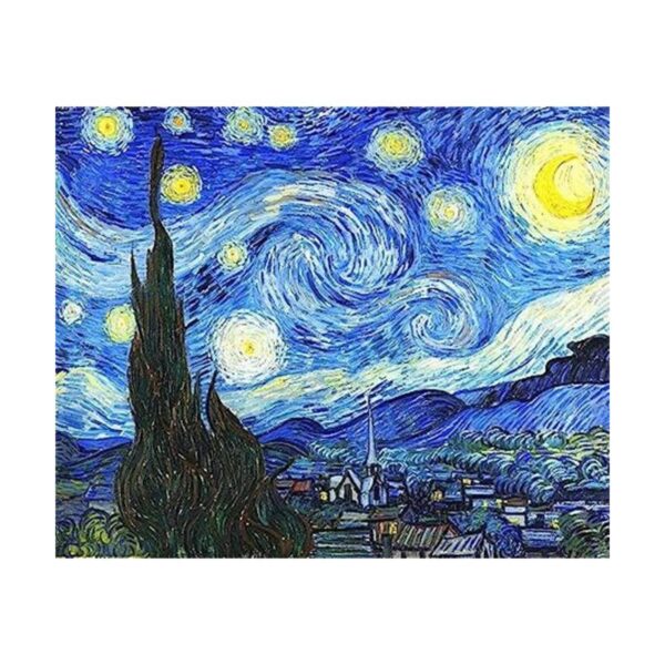 Meecaa Paint by Numbers Van Gogh Starry Sky Kit de luna_1