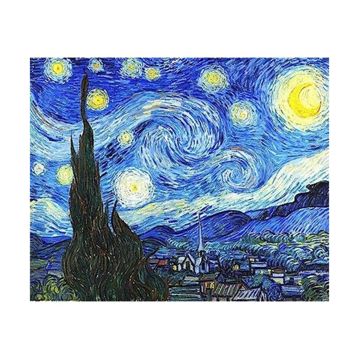 Meecaa Paint by Numbers Van Gogh Starry Sky Kit de luna