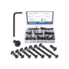 Glarks Juego de 85 tornillos de tapa hexagonales negros