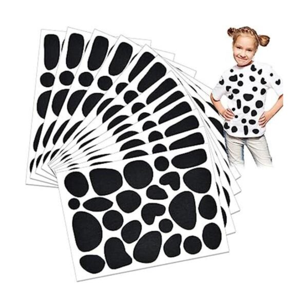 Coopay 12 hojas de círculos de fieltro adhesivos negros