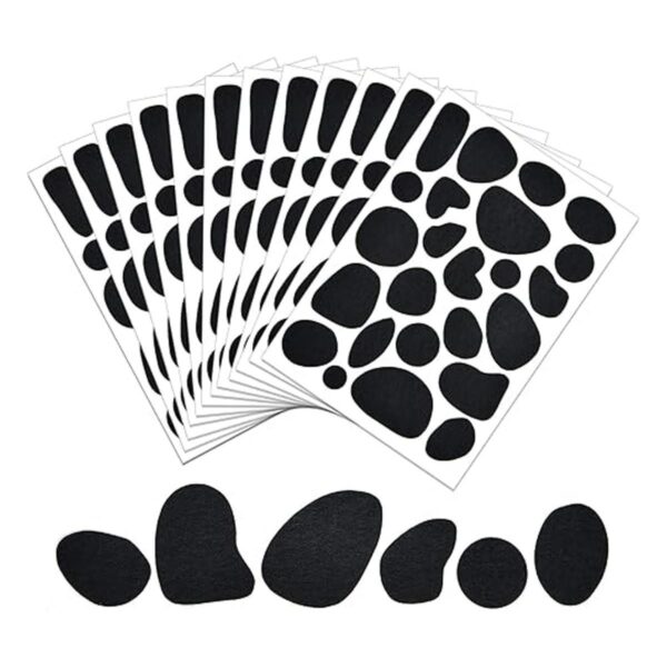 Coopay 12 hojas de círculos de fieltro adhesivos negros