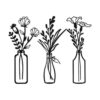 Hotop 3 piezas de florero de metal flores de pared_1