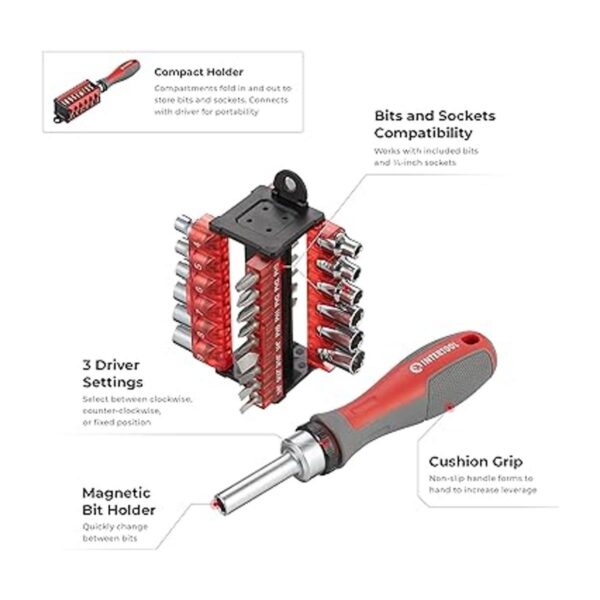 INTERTOOL Destornillador de trinquete de 31 piezas_2