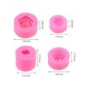 Molde de silicona de 4 piezas en 3D con flor de rosa