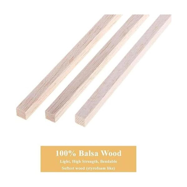 Craftiff Varillas de madera de balsa tiras cuadradas de