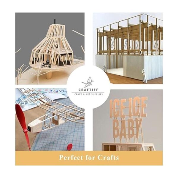 Craftiff Varillas de madera de balsa tiras cuadradas de