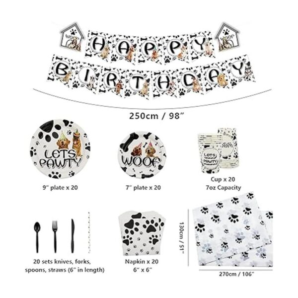 PIXHOTUL Suministros para fiesta de perro Vajilla