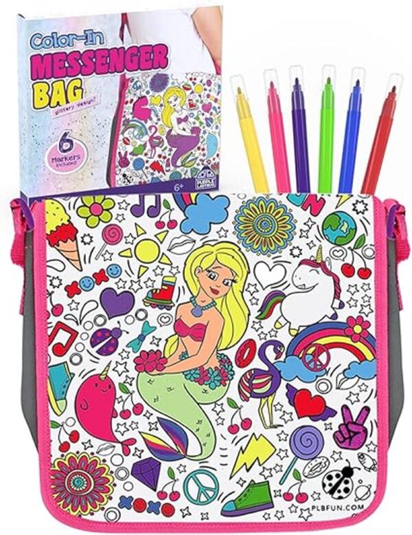 PURPLE LADYBUG Colorea tu propia bolsa de mensajero para_1