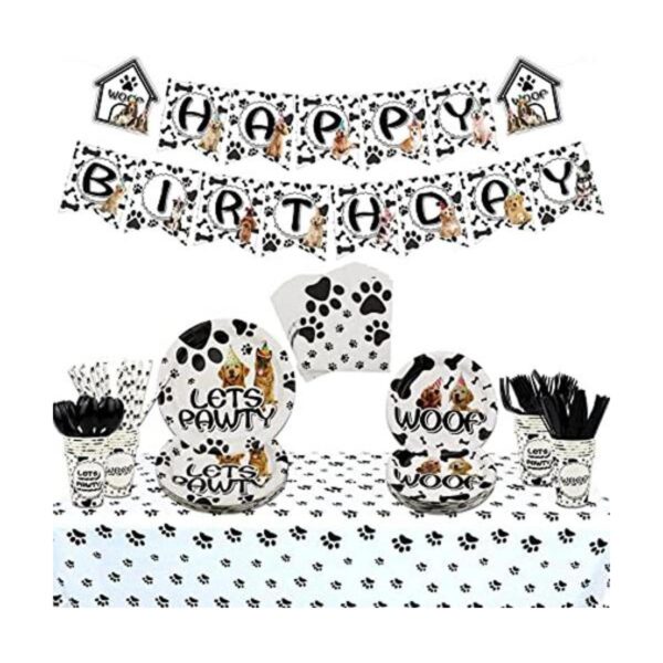 PIXHOTUL Suministros para fiesta de perro Vajilla