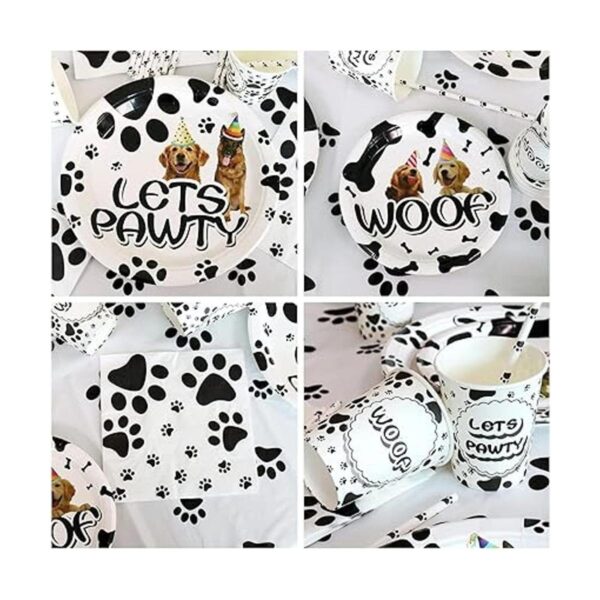 PIXHOTUL Suministros para fiesta de perro Vajilla
