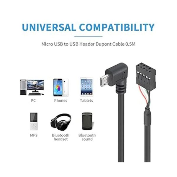 Duttek Cable de cabecera micro USB a placa base cable USB_3