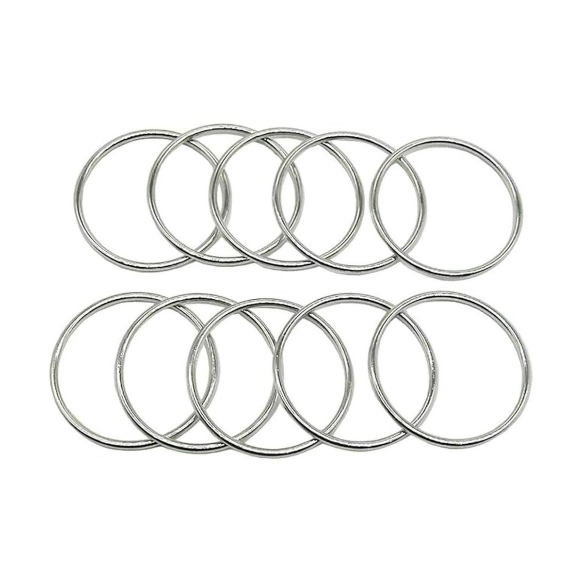 PEPRMROE Anillo de metal plateado de 2.0 in 10 unidades