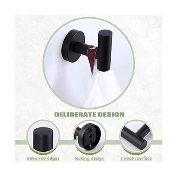 Gancho de toalla de baño negro mate soporte de toalla de