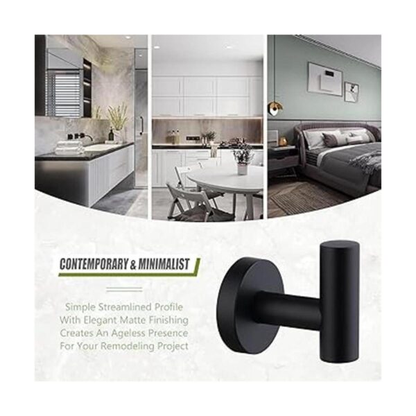 Gancho de toalla de baño negro mate soporte de toalla de