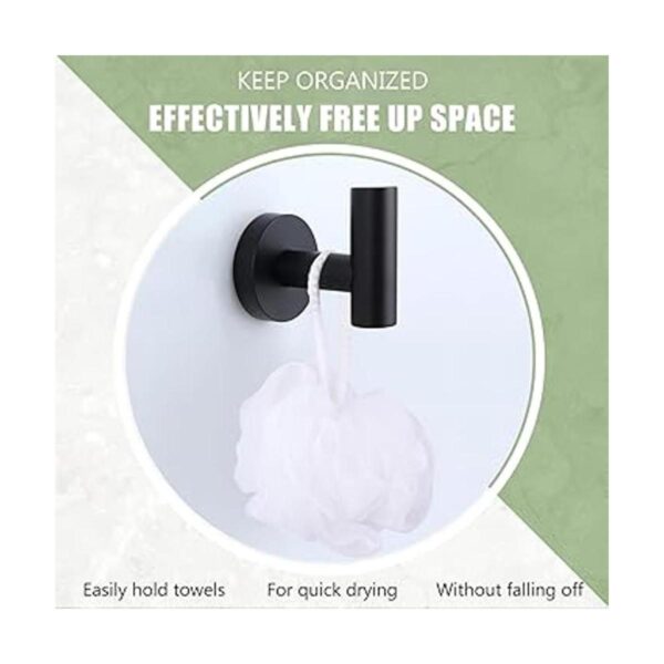 Gancho de toalla de baño negro mate soporte de toalla de