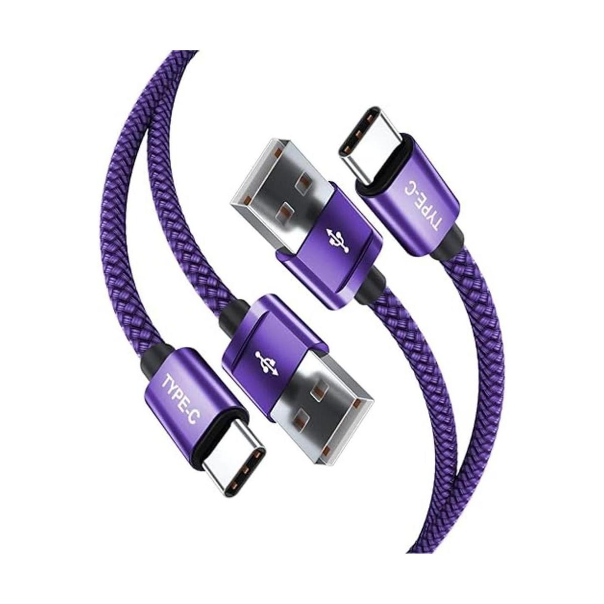 Paquete con 2 cables USB C de 6.6 pies Nylon trenzado