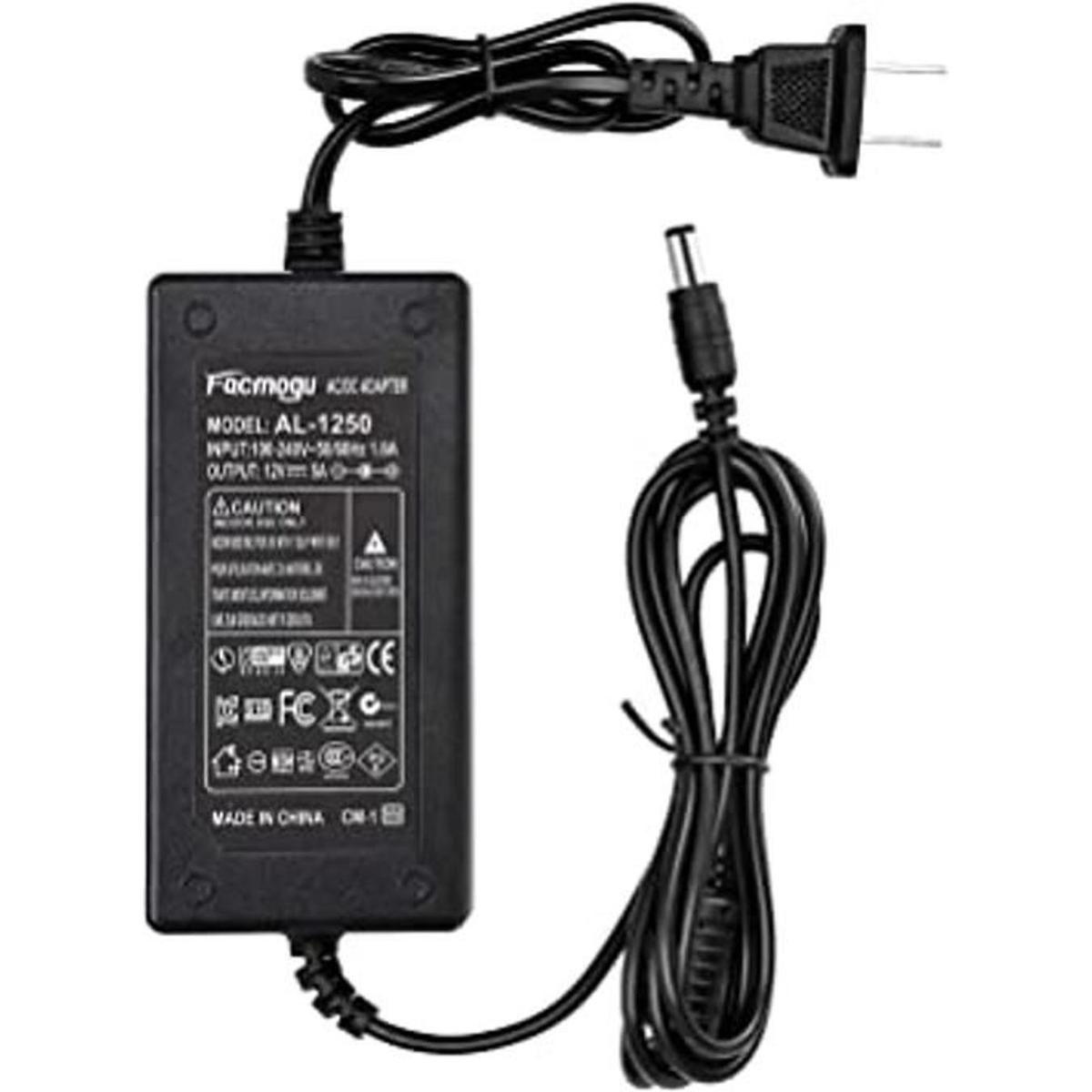 Facmogu Adaptador de corriente de 12 V 5 A CA 100220 V a