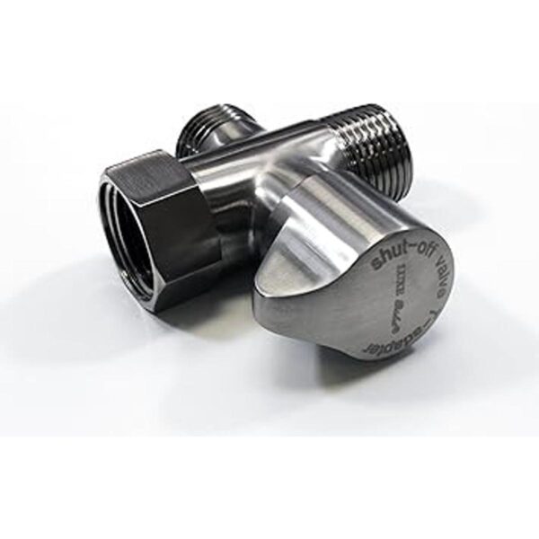 Luxe Bidet Adaptador en T de metal con válvula de apagado_3