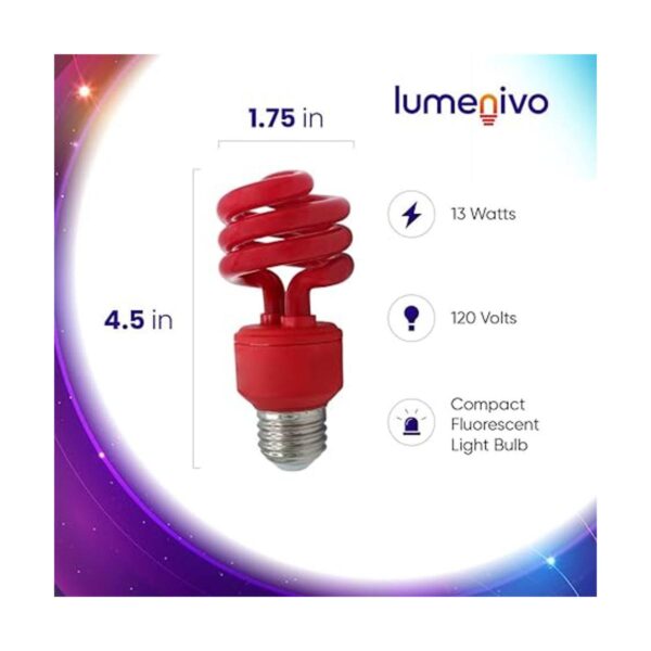 Lumenivo Bombilla roja CFL en espiral de 13 W bombilla_2