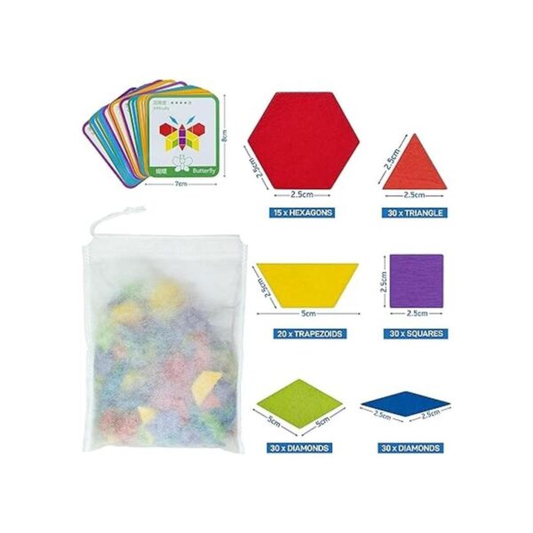 MEA TOYS 155 bloques de patrón de madera con 24 tarjetas_2