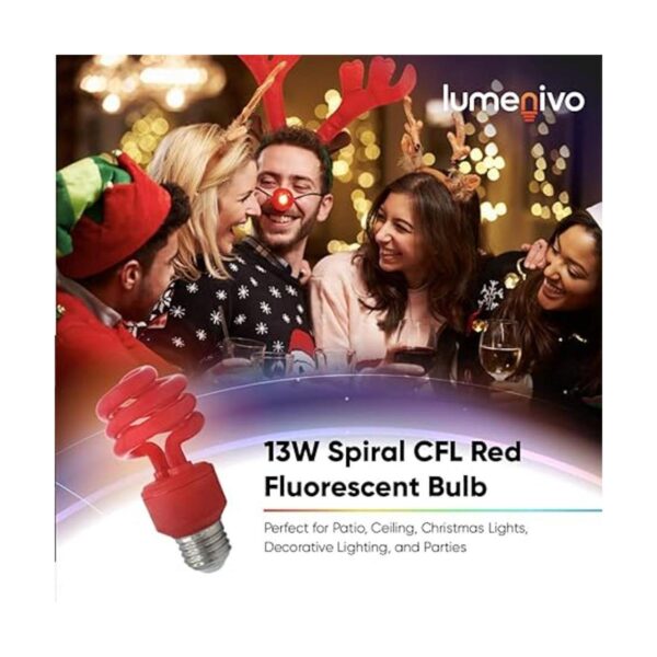 Lumenivo Bombilla roja CFL en espiral de 13 W bombilla_4