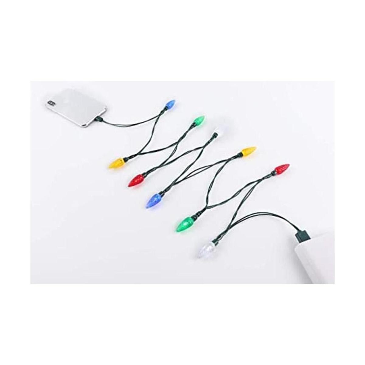 Lymonflyy Cable de carga de teléfono de luz LED de Navidad