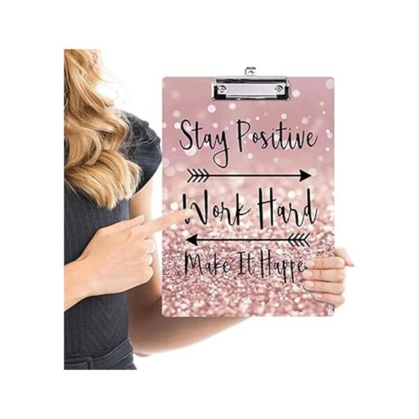 FVBAO Portapapeles decorativo con texto en inglés Stay_4