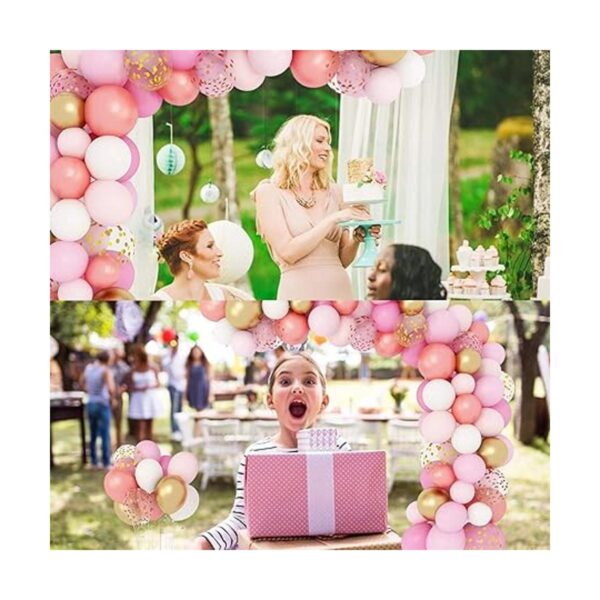 Kit de 144 globos metálicos de látex de confeti rosa_6