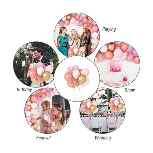 Kit de 144 globos metálicos de látex de confeti rosa_5