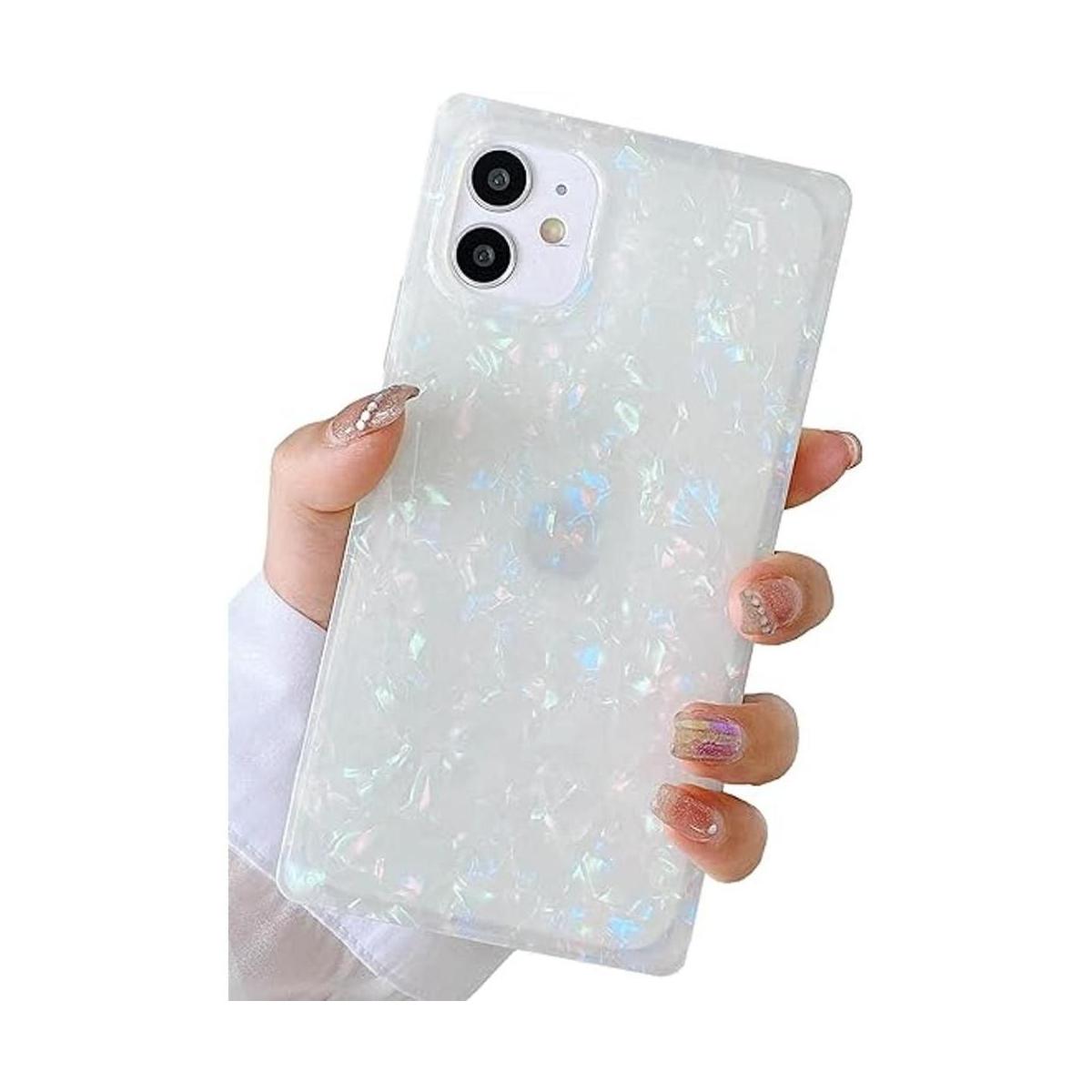 KERZZIL Funda de lujo con purpurina cuadrada para iPhone