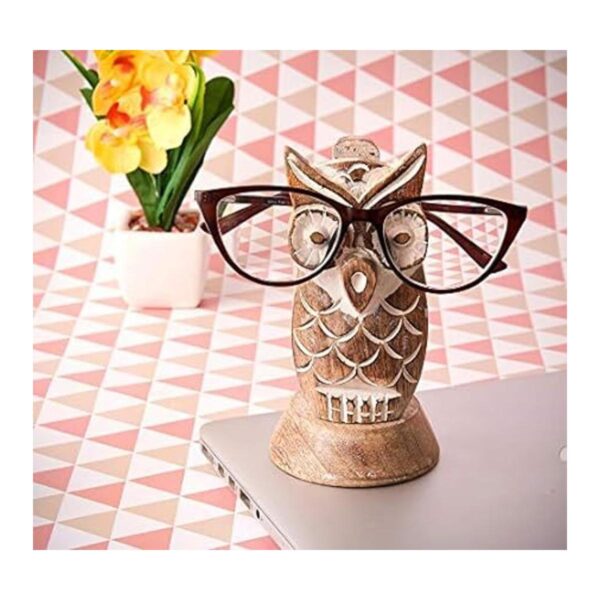 Eximious India Gifts for Women Men Wooden Owl Glasses_2