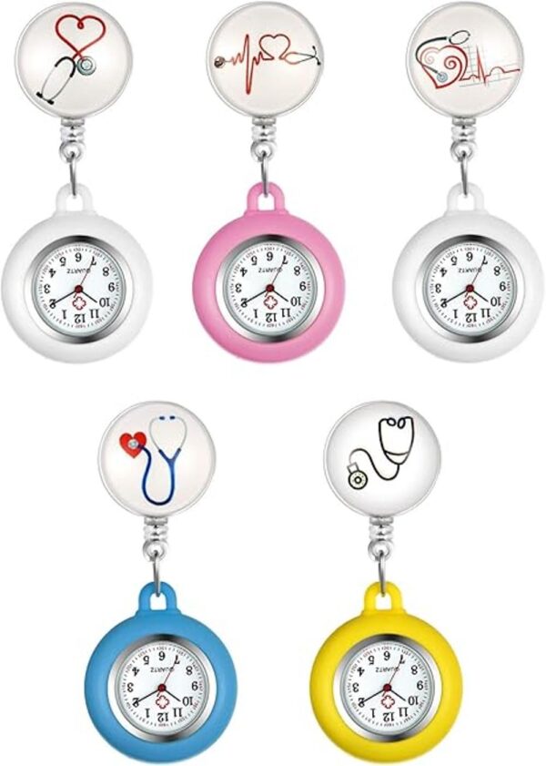 Paquete de 1 a 5 relojes retráctiles de enfermería con_4